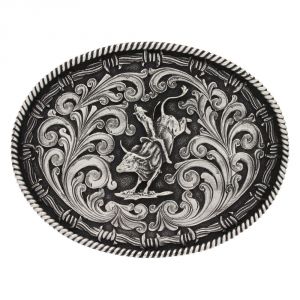 Montana Silversmiths Rope and Barbed Wire Bucking Bull Classic Impressions Attitude Buckle (A544S)